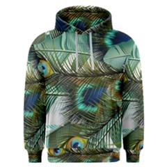 Peacock Feathers Blue Green Texture Men s Overhead Hoodie by Wav3s