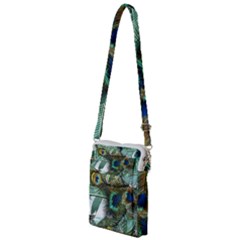 Peacock Feathers Blue Green Texture Multi Function Travel Bag by Wav3s