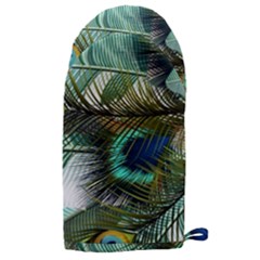 Peacock Feathers Blue Green Texture Microwave Oven Glove by Wav3s