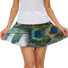 Peacock Feathers Blue Green Texture Women s Skort by Wav3s