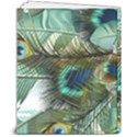 Peacock Feathers Blue Green Texture 8  x 10  Softcover Notebook View2