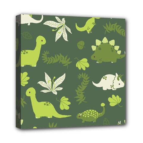 Cute Dinosaur Pattern Mini Canvas 8  X 8  (stretched) by Wav3s