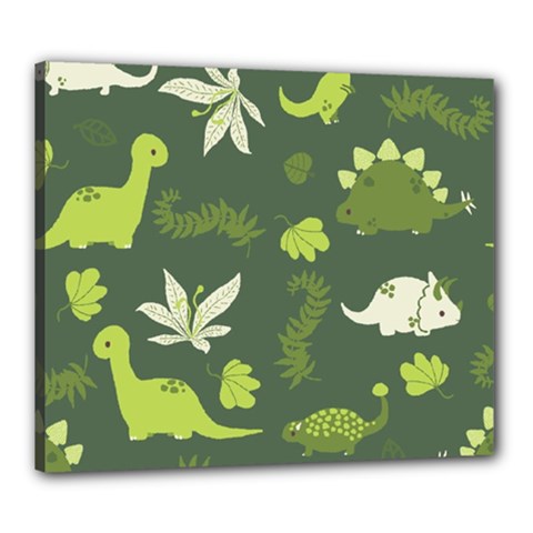 Cute Dinosaur Pattern Canvas 24  X 20  (stretched) by Wav3s