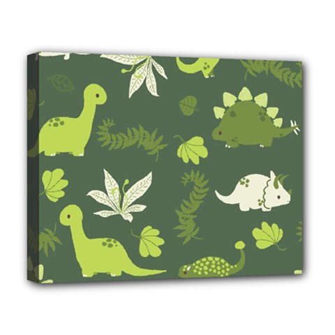 Cute Dinosaur Pattern Deluxe Canvas 20  X 16  (stretched) by Wav3s