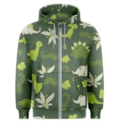 Cute Dinosaur Pattern Men s Zipper Hoodie