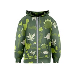 Cute Dinosaur Pattern Kids  Zipper Hoodie