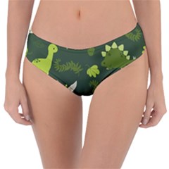 Cute Dinosaur Pattern Reversible Classic Bikini Bottoms by Wav3s