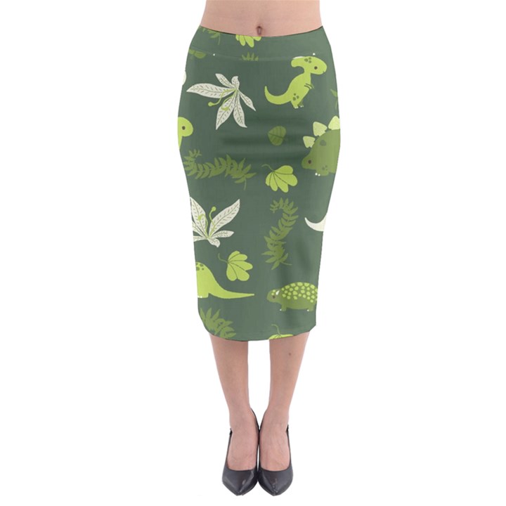 Cute Dinosaur Pattern Midi Pencil Skirt