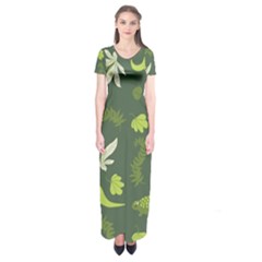 Cute Dinosaur Pattern Short Sleeve Maxi Dress by Wav3s