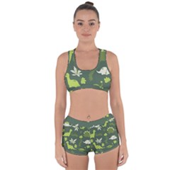 Cute Dinosaur Pattern Racerback Boyleg Bikini Set by Wav3s