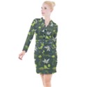 Cute Dinosaur Pattern Button Long Sleeve Dress View1