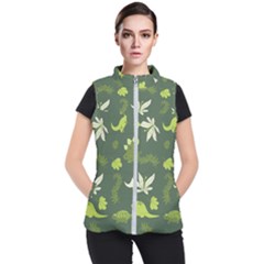 Cute Dinosaur Pattern Women s Puffer Vest by Wav3s