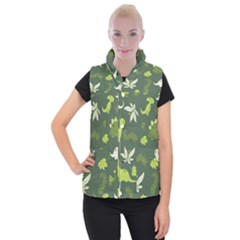 Cute Dinosaur Pattern Women s Button Up Vest by Wav3s