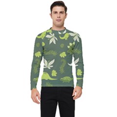 Cute Dinosaur Pattern Men s Long Sleeve Rash Guard by Wav3s