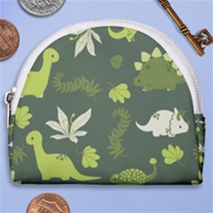 Cute Dinosaur Pattern Horseshoe Style Canvas Pouch by Wav3s