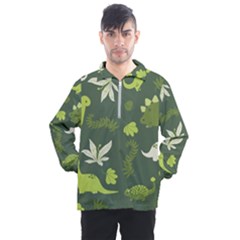 Cute Dinosaur Pattern Men s Half Zip Pullover