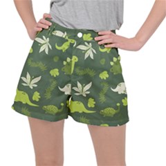 Cute Dinosaur Pattern Women s Ripstop Shorts by Wav3s