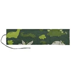 Cute Dinosaur Pattern Roll Up Canvas Pencil Holder (l) by Wav3s