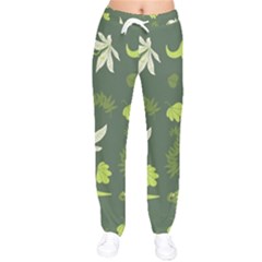 Cute Dinosaur Pattern Women Velvet Drawstring Pants