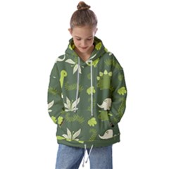 Cute Dinosaur Pattern Kids  Oversized Hoodie