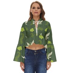 Cute Dinosaur Pattern Boho Long Bell Sleeve Top