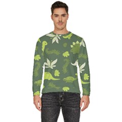 Cute Dinosaur Pattern Men s Fleece Sweatshirt