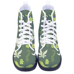 Cute Dinosaur Pattern Kid s High-top Canvas Sneakers by Wav3s