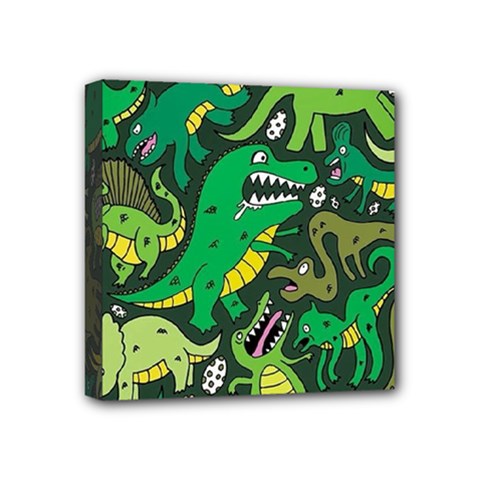 Dino Kawaii Mini Canvas 4  X 4  (stretched) by Wav3s