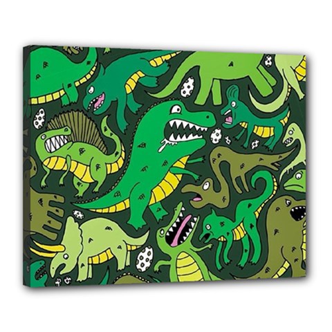 Dino Kawaii Canvas 20  X 16  (stretched) by Wav3s