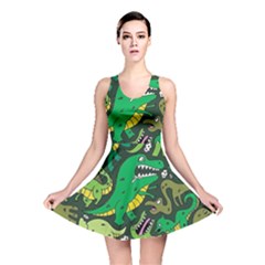 Dino Kawaii Reversible Skater Dress by Wav3s