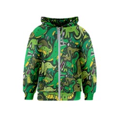 Dino Kawaii Kids  Zipper Hoodie