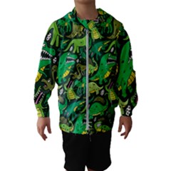 Dino Kawaii Kids  Hooded Windbreaker