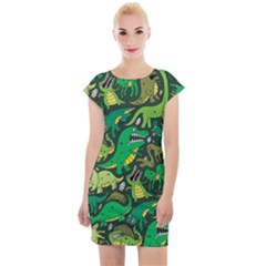 Dino Kawaii Cap Sleeve Bodycon Dress by Wav3s