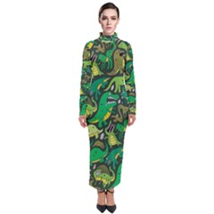 Dino Kawaii Turtleneck Maxi Dress by Wav3s