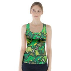 Dino Kawaii Racer Back Sports Top by Wav3s