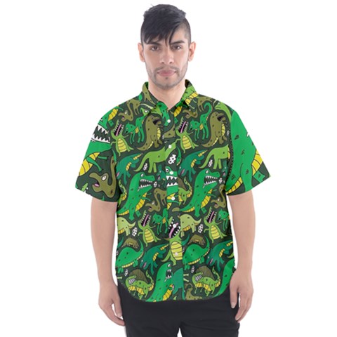 Dino Kawaii Men s Short Sleeve Shirt by Wav3s