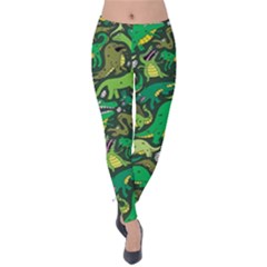 Dino Kawaii Velvet Leggings