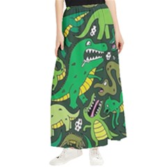 Dino Kawaii Maxi Chiffon Skirt by Wav3s