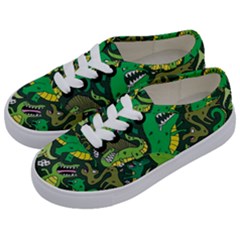 Dino Kawaii Kids  Classic Low Top Sneakers by Wav3s