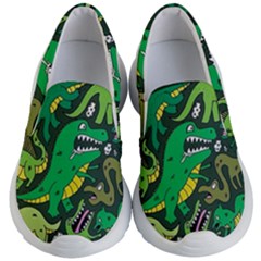 Dino Kawaii Kids Lightweight Slip Ons by Wav3s