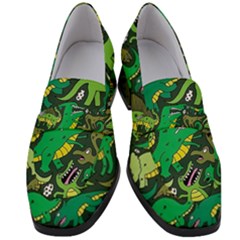 Dino Kawaii Women s Chunky Heel Loafers by Wav3s