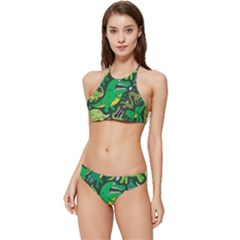 Dino Kawaii Banded Triangle Bikini Set by Wav3s