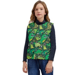 Dino Kawaii Kid s Short Button Up Puffer Vest	