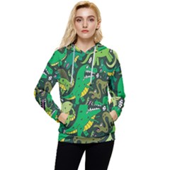 Dino Kawaii Women s Lightweight Drawstring Hoodie