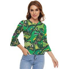 Dino Kawaii Bell Sleeve Top