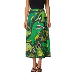 Dino Kawaii Classic Midi Chiffon Skirt by Wav3s