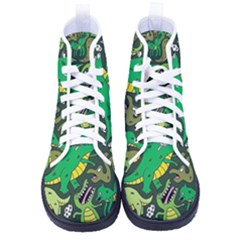 Dino Kawaii Kid s High-top Canvas Sneakers by Wav3s