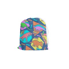 Dinosaur Pattern Drawstring Pouch (small) by Wav3s