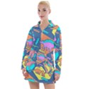 Dinosaur Pattern Women s Long Sleeve Casual Dress View1