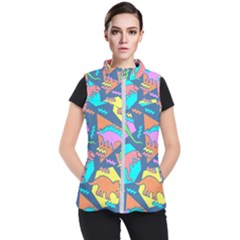 Dinosaur Pattern Women s Puffer Vest